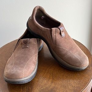 Earth brown suede loafers